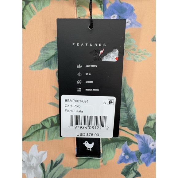 Bad Birdie Core Polo Flora Fiesta Stretch Golf Shirt Men's Multicolor Size L NWT - Picture 4 of 7